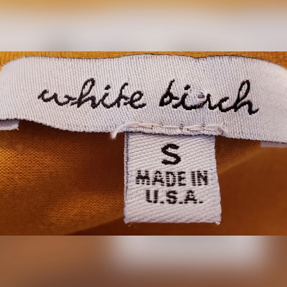 White Birch Mustard Yellow Maroon Red  Long Sleeve Top Suede Women's Size Small - Picture 4 of 4